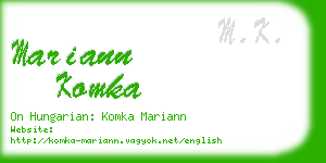 mariann komka business card